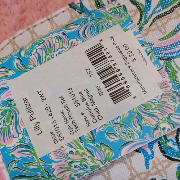 Lilly Pulitzer Bag - Tech Pouch Set NWT Cumulus Blue Chick Magnet 2 Pouc… - Picture 8 of 12
